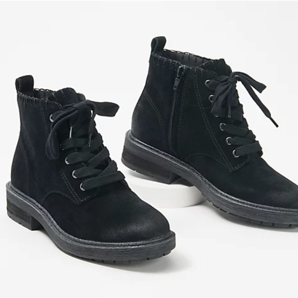 Zodiac Leather Lace-Up Boots - Paisley